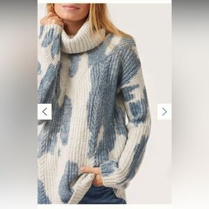 SOLD! Pilcro Blue and Cream Turtleneck Sweater